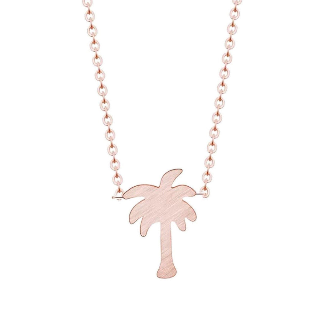 Tiny Palm Tree Necklace, Tropical Necklace, Ocean Lover Gift, Beach Jewelry, Palm Tree Jewelry, Coastal Necklace, Seascape Necklace
