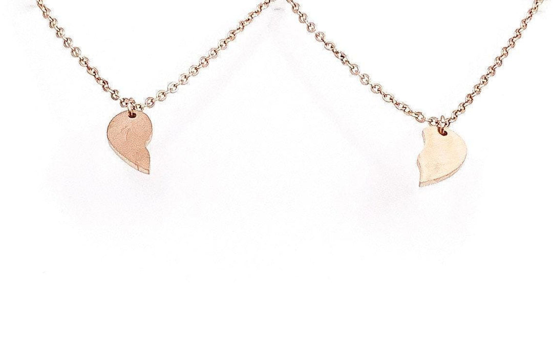 Ensemble de 2 petits cœurs brisés, colliers d'amitié assortis, cadeau pour meilleure amie, cadeau pour petite sœur, cadeau d'anniversaire pour grande sœur, collier entrelacé