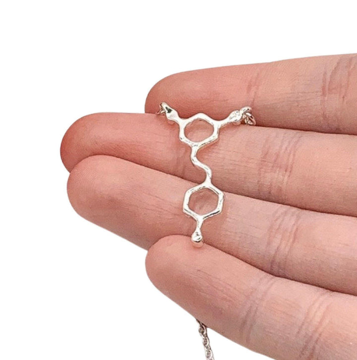 Collier à la molécule de resvératrol, cadeau pour les amateurs de vin, collier scientifique, bijou moléculaire, collier de biologie, cadeau pour les passionnés de chimie, collier pour femme