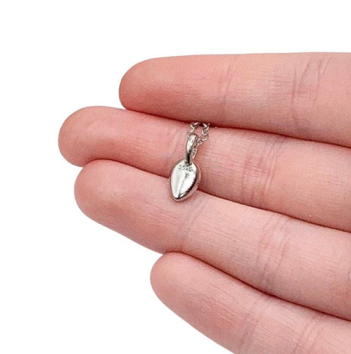 Tiny Green Leaf Necklace, Sterling Silver Jewelry, Minimalist Necklace, Nature Lover Gift, Leaves Necklace, Green Enamel Leaf Pendant