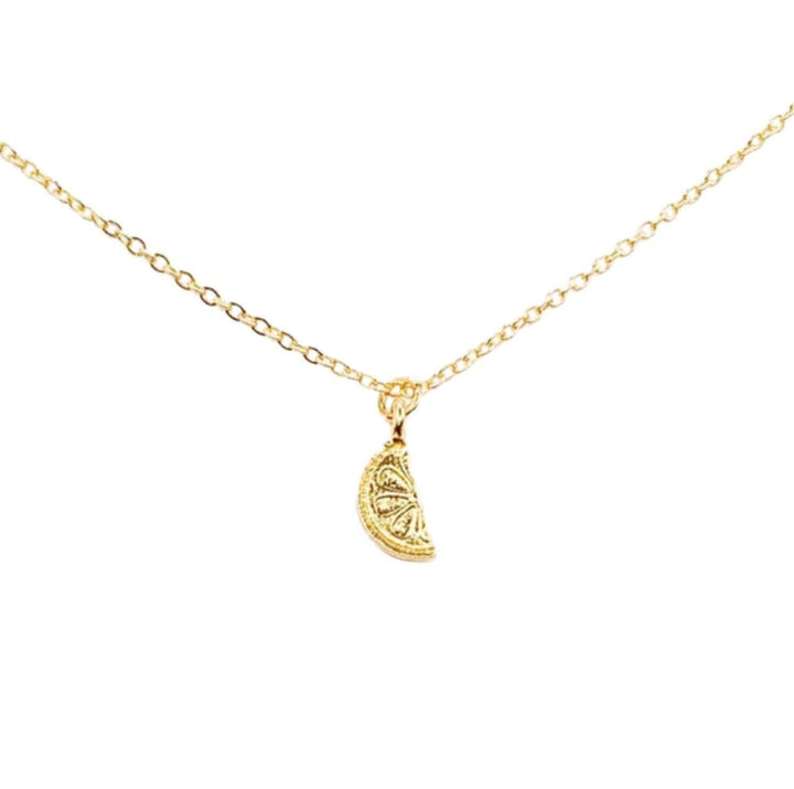 Collier citron, pendentif tranche de citron, bijou agrumes, collier fruit, cadeau rafraîchissant pour une amie, collier limonade, bijou d'été