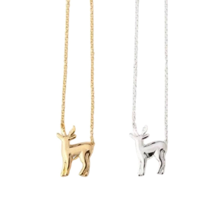 Deer Necklace, Wilderness Jewelry, Animal Lover Gift, Reindeer Necklace, Canadian Jewelry, Layering Holiday Necklace, Christmas Gift