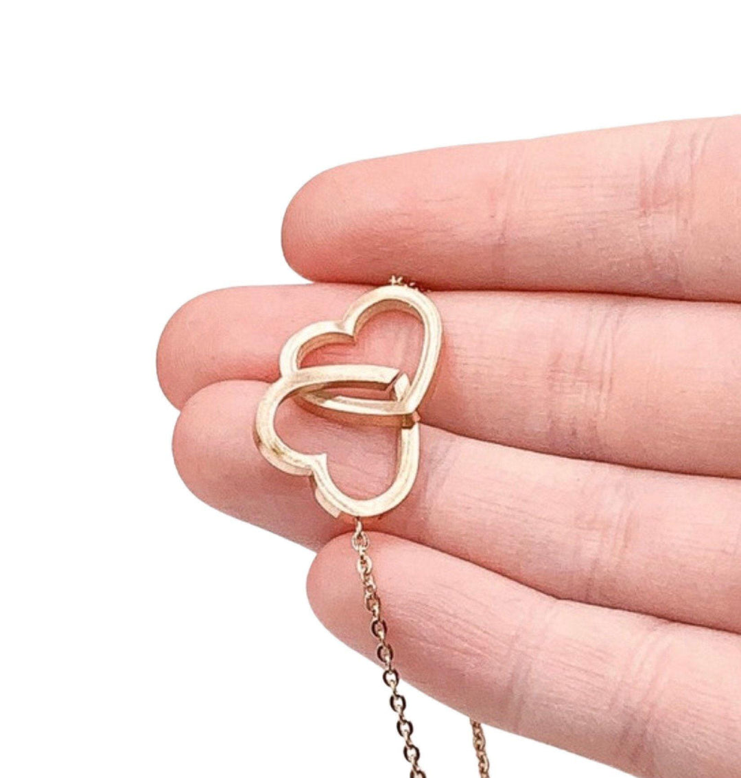 Collier 2 cœurs, Collier double cœur, Cadeau pour amoureux, Bijou pour grand-mère, Collier pour maman de deux enfants, Bijou de maternité, Cadeau d'anniversaire pour maman