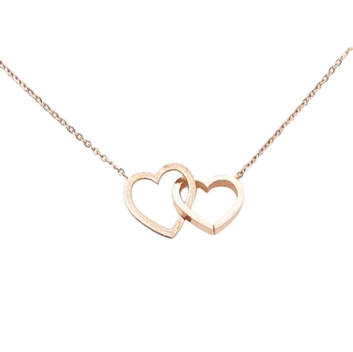 Collier 2 cœurs, Collier double cœur, Cadeau pour amoureux, Bijou pour grand-mère, Collier pour maman de deux enfants, Bijou de maternité, Cadeau d'anniversaire pour maman