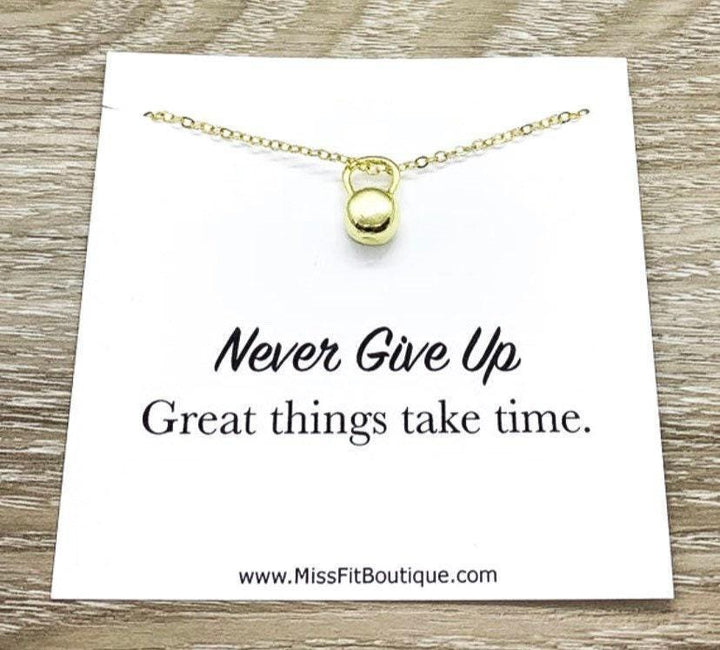 Kettlebell Necklace, Fitness Jewelry, Tiny Kettlebell Pendant, Dainty Necklace, Weightlifting Gift, Fitness Gift, Personal Trainer Gift