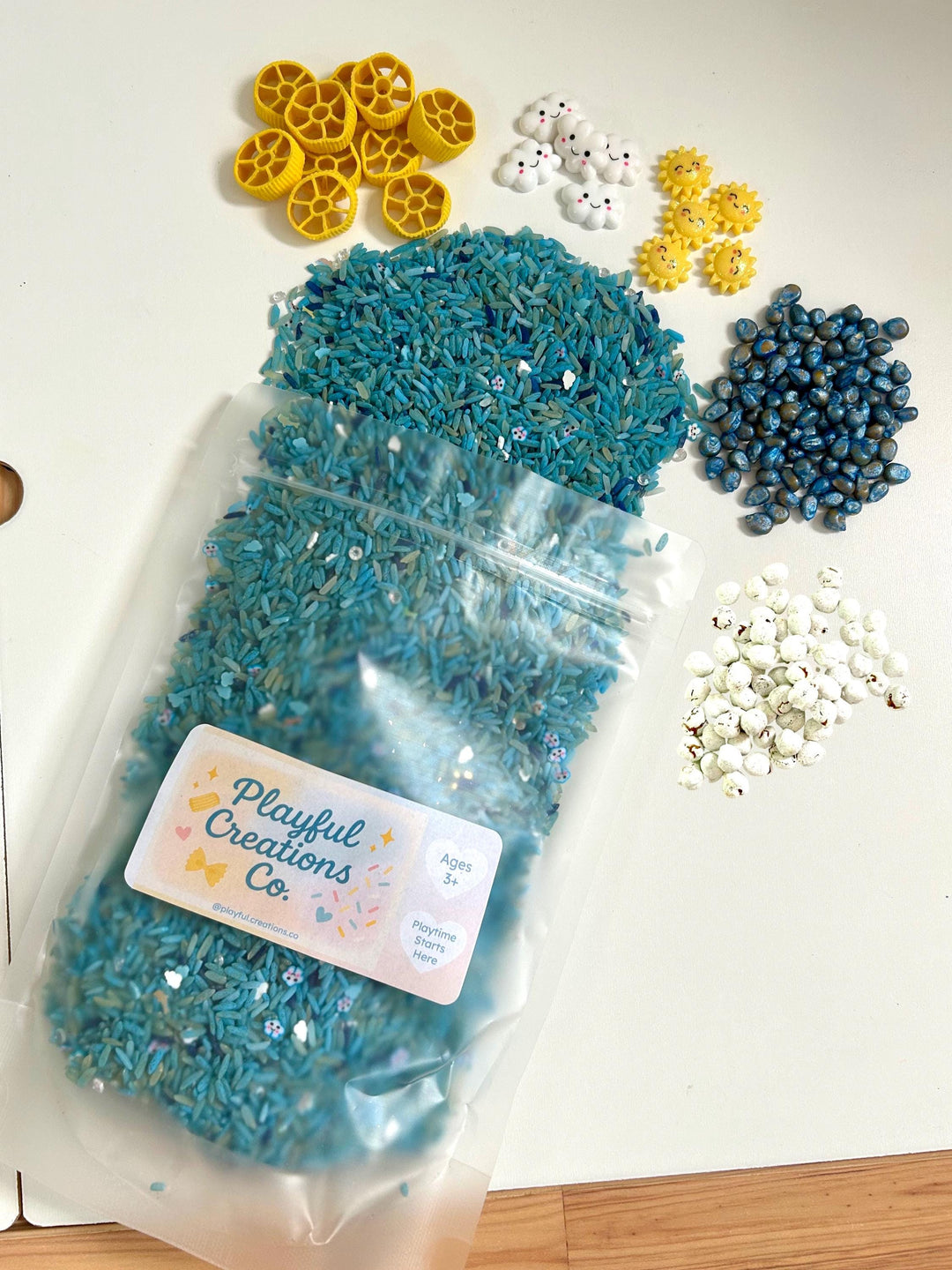 Sunny vs Stormy Weather Sensory Bin Mix | Lightning, Clouds, Rain and Sun Filler | Montessori Learning | Playtime Exploration for Preschool