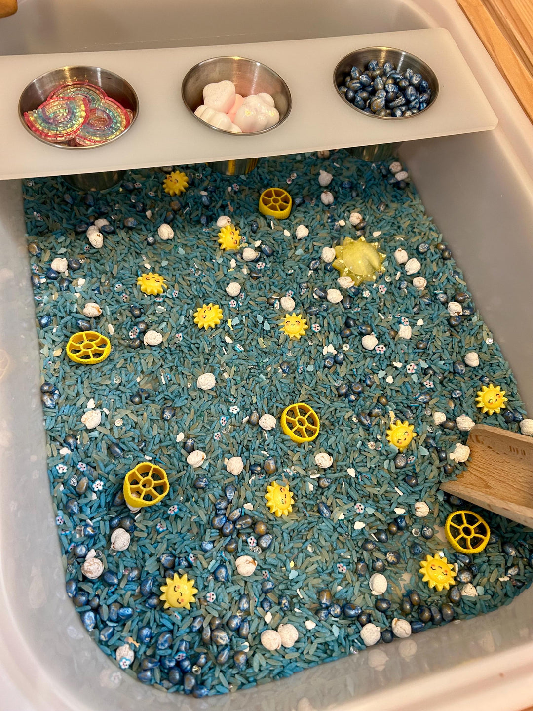 Sunny vs Stormy Weather Sensory Bin Mix | Lightning, Clouds, Rain and Sun Filler | Montessori Learning | Playtime Exploration for Preschool