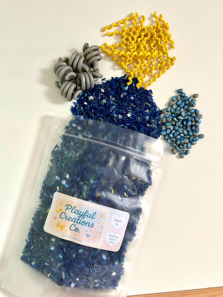 Sunny vs Stormy Weather Sensory Bin Mix | Lightning, Clouds, Rain and Sun Filler | Montessori Learning | Playtime Exploration for Preschool