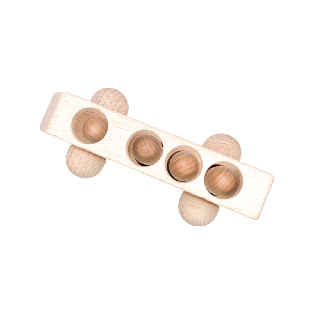 Natural Beechwood Bus with Peg Dolls | Montessori Wooden Toy | Open-Ended Play | Waldorf Small World | Handmade Wooden Bus for Kids Gift