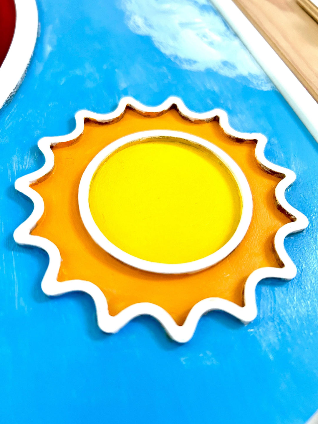 Fillable TROFAST Lid | Wooden Flisat Sensory Table Insert | Rainbow & Sunshine Shapes | Unfinished or Handpainted Montessori Activity