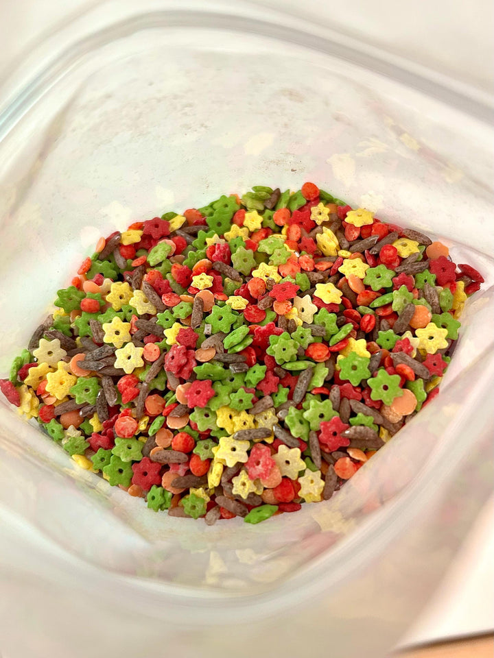 Falling Leaves Sensory Filler | Maple Leaf Play Mix | Fall Sensory Bin Filler | Autumn Tray | Montessori Sensory Setup | Hand-Painted Pasta