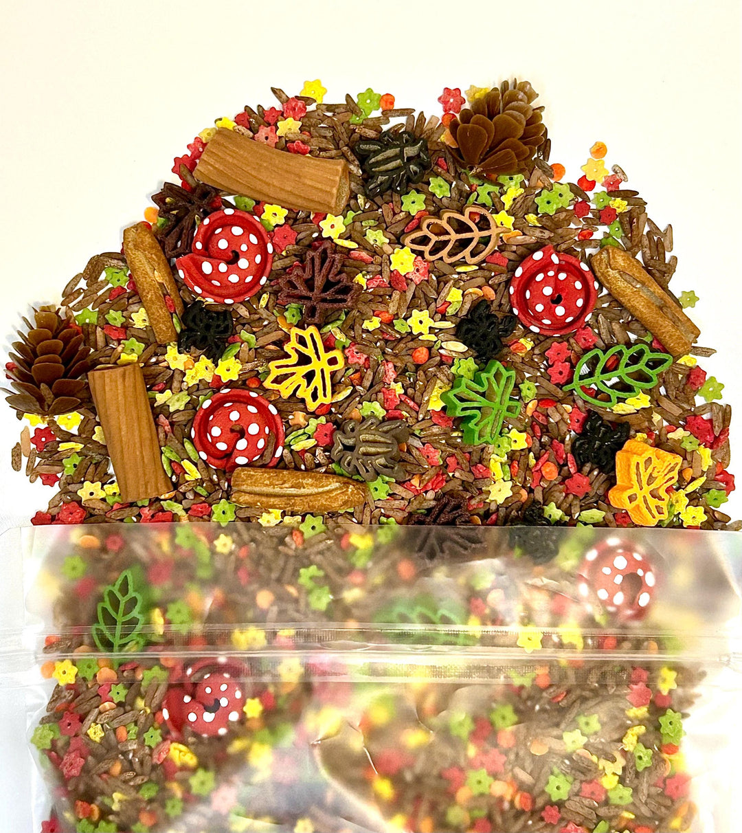Falling Leaves Sensory Filler | Maple Leaf Play Mix | Fall Sensory Bin Filler | Autumn Tray | Montessori Sensory Setup | Hand-Painted Pasta