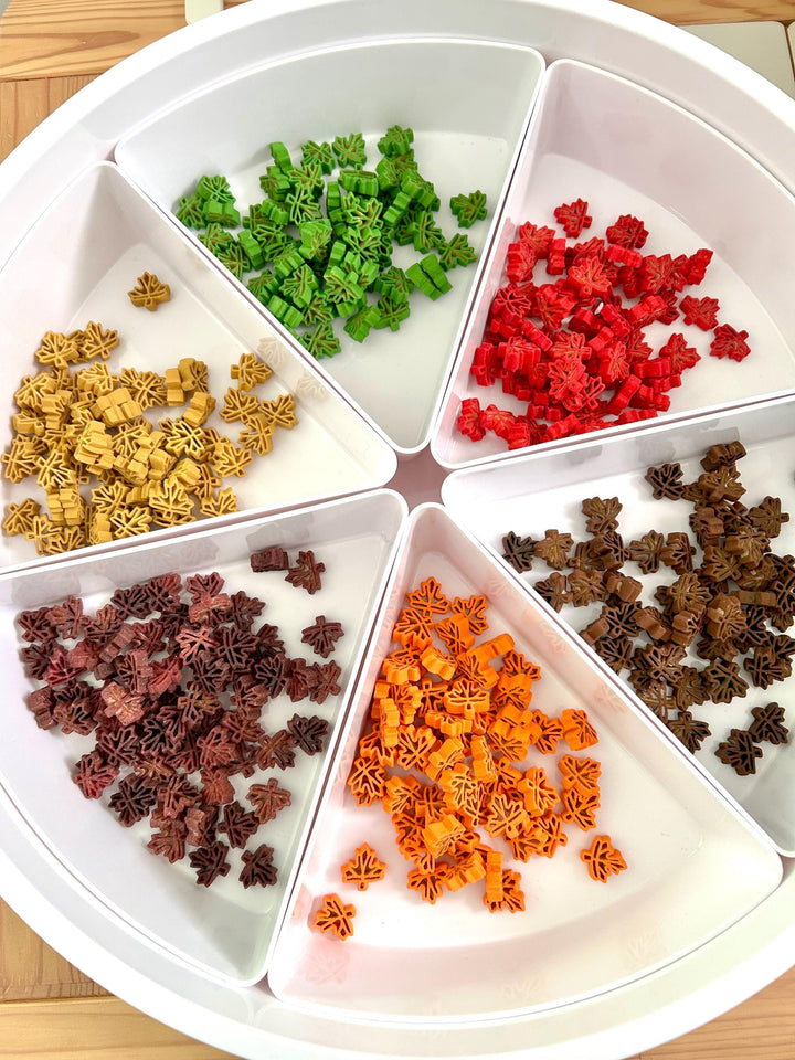 Falling Leaves Sensory Filler | Maple Leaf Play Mix | Fall Sensory Bin Filler | Autumn Tray | Montessori Sensory Setup | Hand-Painted Pasta