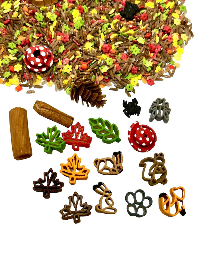 Woodland Critters Sensory Mix | Forest Animals Sensory Filler | Montessori Small World Play | Fox Squirrel Hare Pasta Mix | Nature Play Bin