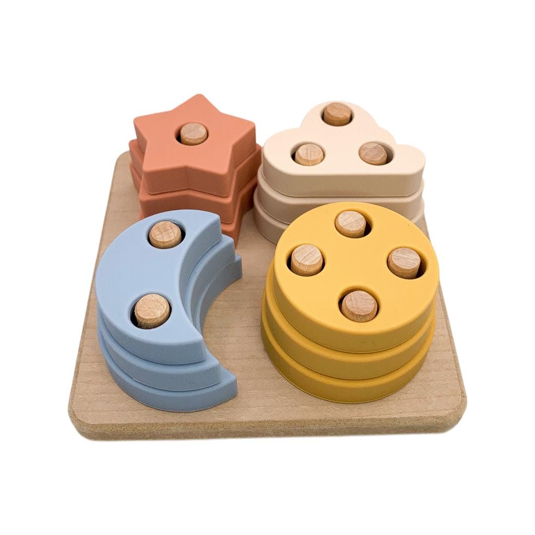 Montessori Silicone Stacking Cups | Baby Sensory & Bath Toy | BPA-Free Silicone Nesting Cups with Holes | Early Learning | Open-Ended Play