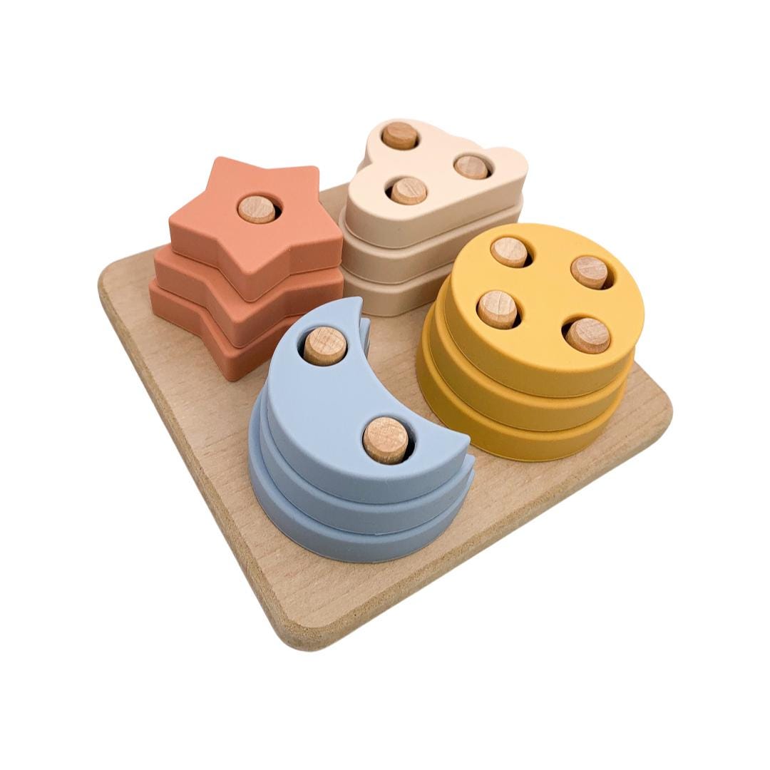 Montessori Silicone Stacking Cups | Baby Sensory & Bath Toy | BPA-Free Silicone Nesting Cups with Holes | Early Learning | Open-Ended Play