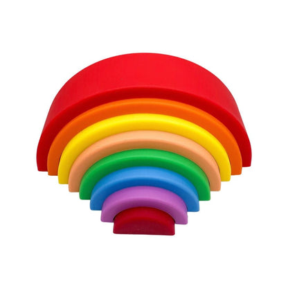 Montessori Puzzle with Silicone Simple Shapes | Toys for Toddlers | Fine Motor Skill Builder | Children Wooden Base + Soft Silicone Pieces
