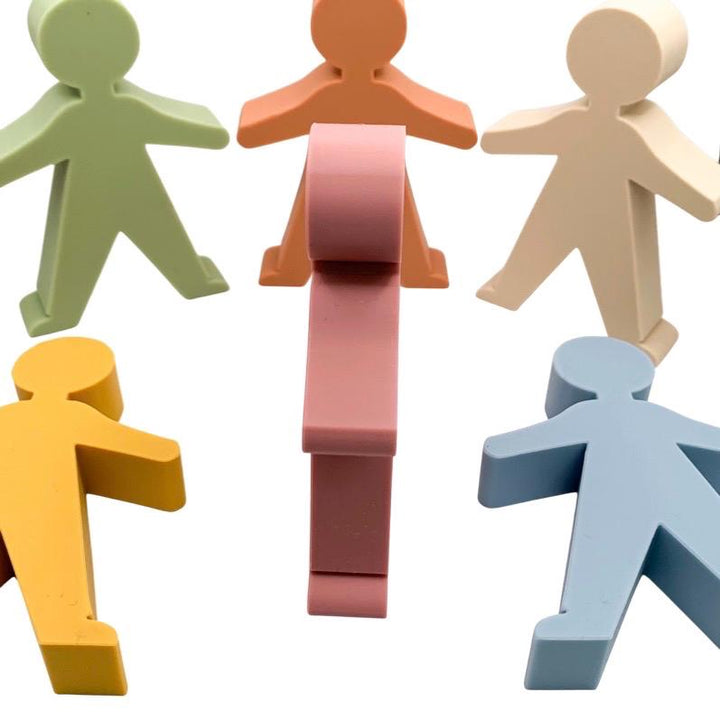 Silicone Stacking People Set of 6 | Soft Baby Toys | Montessori Sensory Fun | BPA-Free Teething Activity | Open-Ended Play for Toddlers