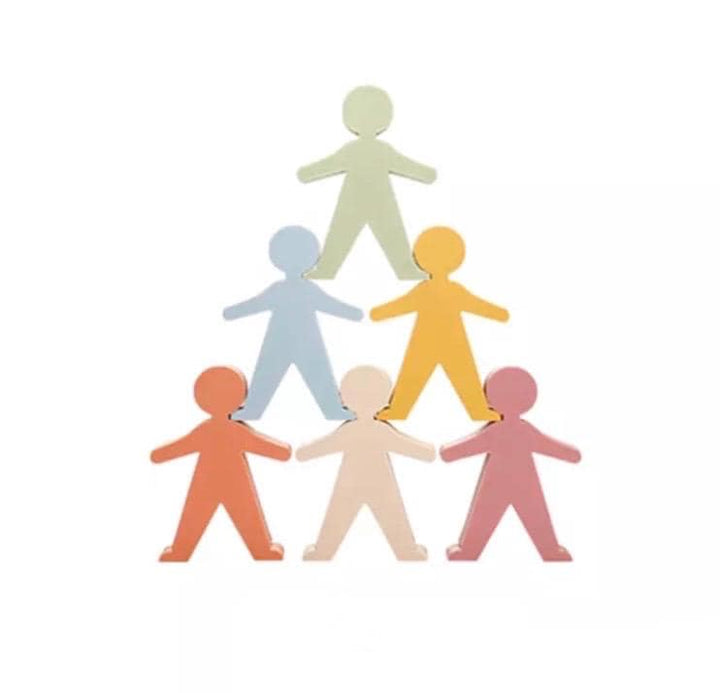 Silicone Stacking People Set of 6 | Soft Baby Toys | Montessori Sensory Fun | BPA-Free Teething Activity | Open-Ended Play for Toddlers