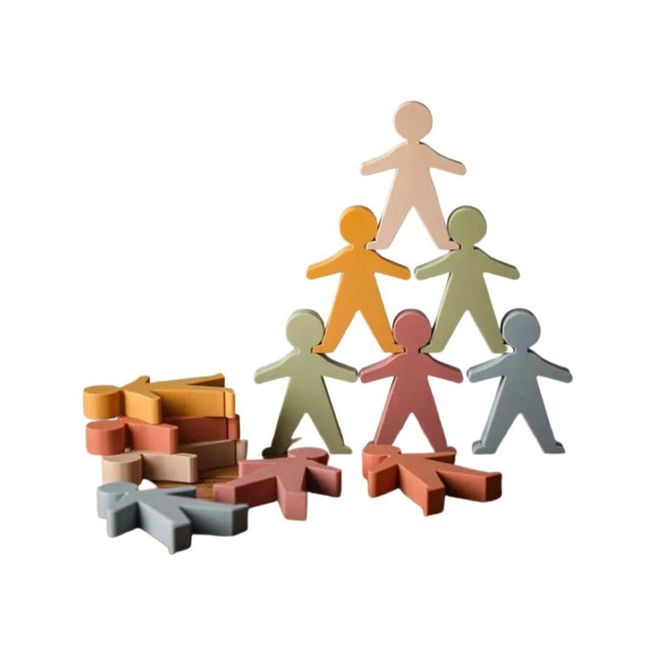 Silicone Stacking People Set of 6 | Soft Baby Toys | Montessori Sensory Fun | BPA-Free Teething Activity | Open-Ended Play for Toddlers