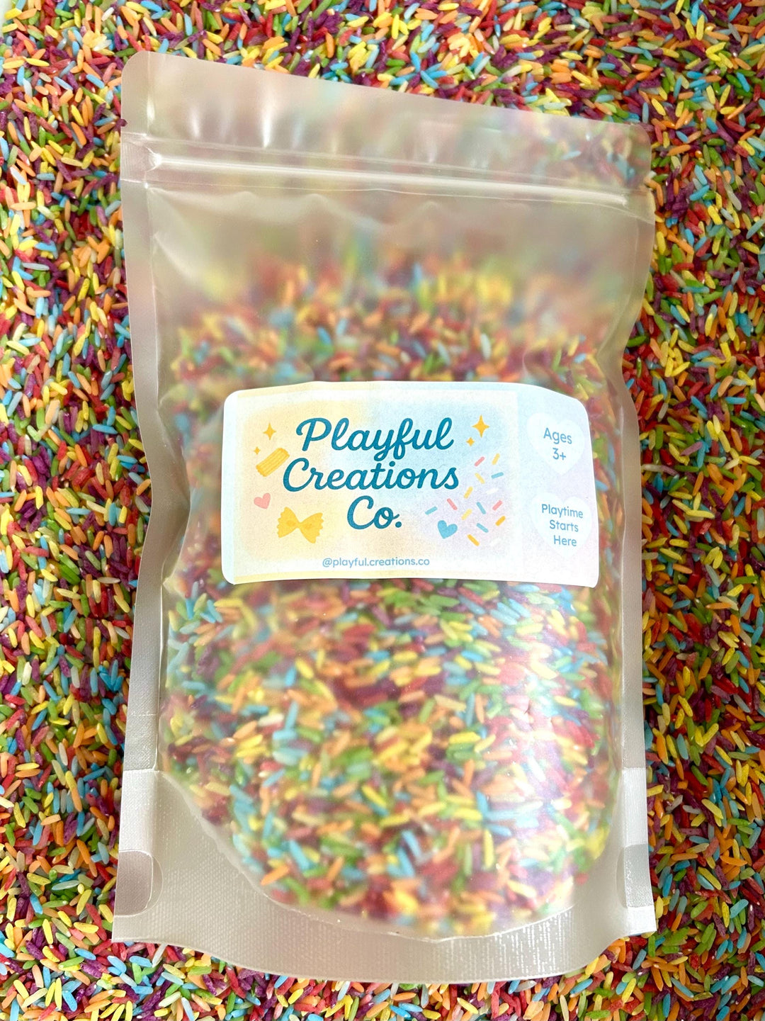 Create Your Own Rainbow Rice Kit for Sensory Bins | Playful Tuff Tray Setup | Brightly Painted Rice for Children | Colorful Homeschool Play