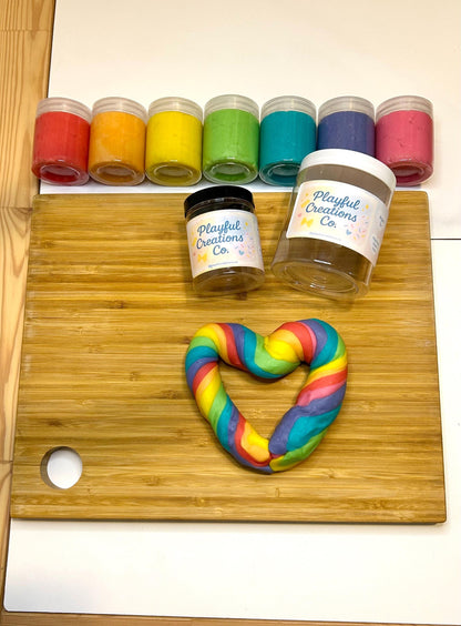 Fall Playdough Set with Charms & Rolling Pin | Autumn Sensory Dough Kit | Handmade Non-Toxic Playdough with Loose Parts | Montessori Play