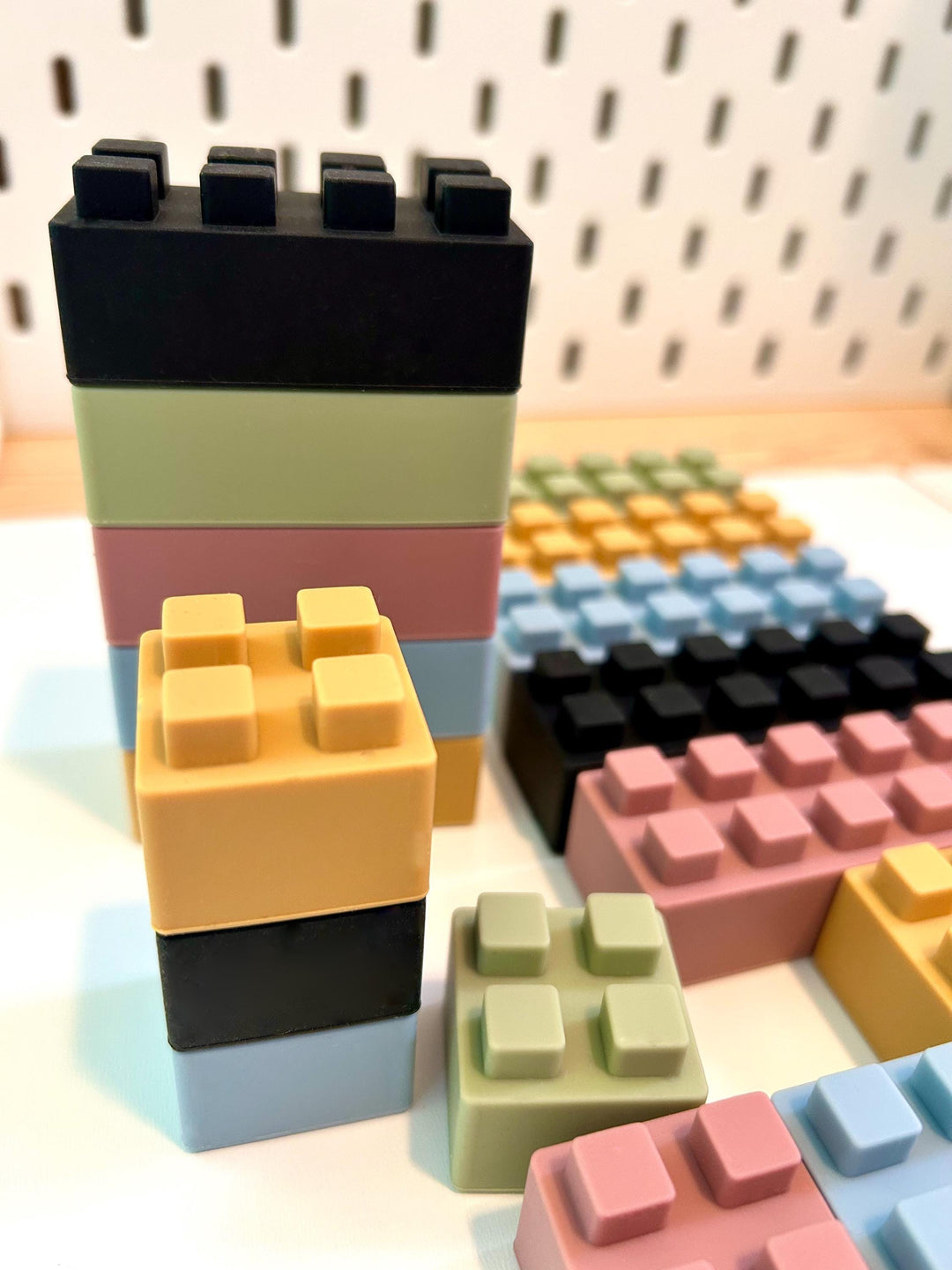 20pcs Silicone Building Blocks | Soft Baby Blocks | Montessori Sensory Toy | BPA-Free Teether Bricks | Open-Ended Play for Toddlers