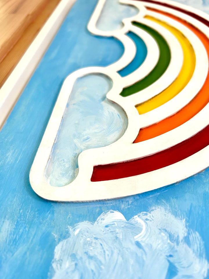 Fillable TROFAST Lid | Wooden Flisat Sensory Table Insert | Rainbow & Sunshine Shapes | Unfinished or Handpainted Montessori Activity