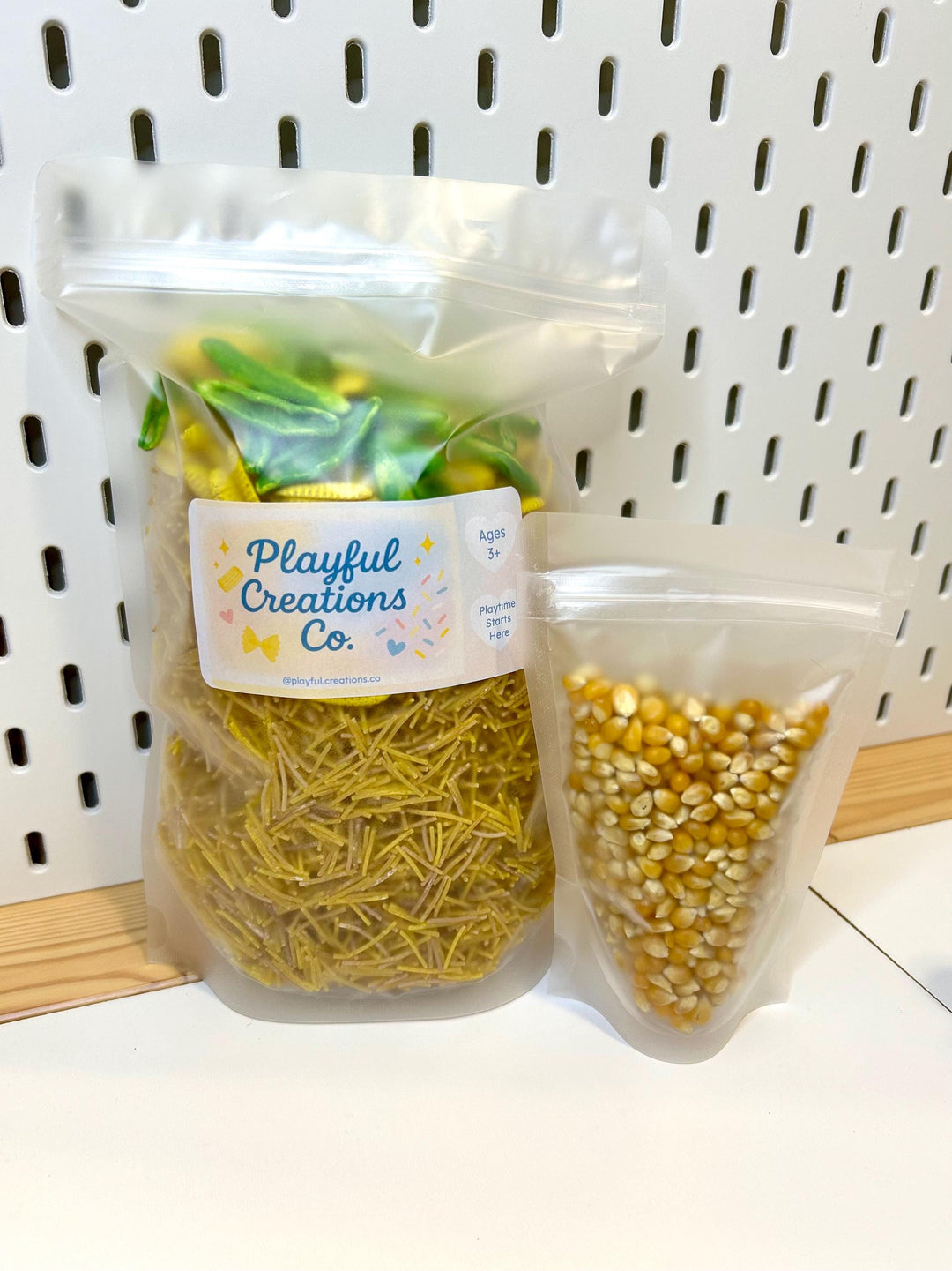 Corn Maze Sensory Bin Filler | Farm Sensory Filler Mix | Hay Pasta Corn Sensory Play | Tractor Loose Parts | Montessori Fall Themed Activity