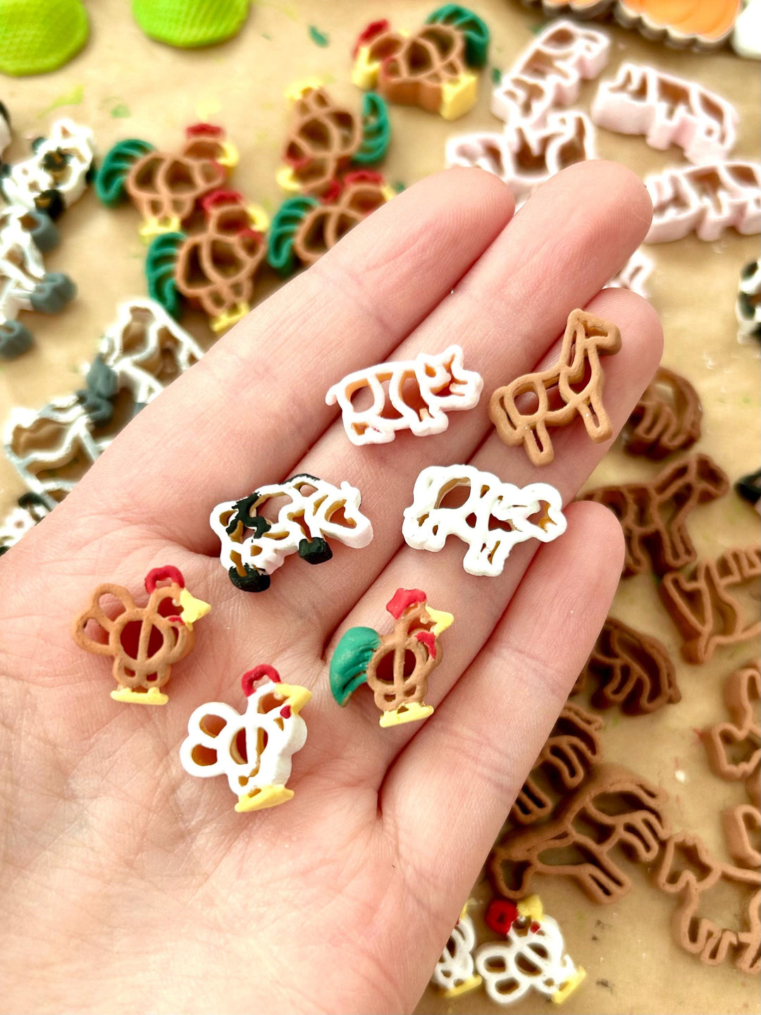 Farm Animals Sensory Filler | Barnyard Sensory Bin Mix | Hay Pasta Sensory Play | Painted Farm Animals | Fall Montessori Small World Play