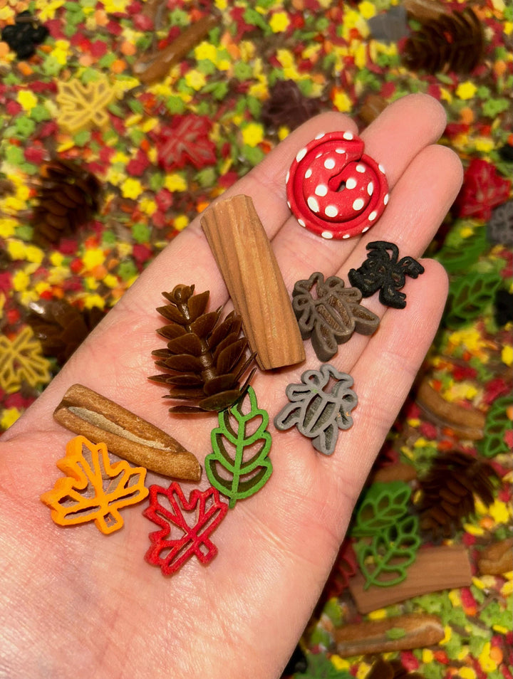 Falling Leaves Sensory Filler | Maple Leaf Play Mix | Fall Sensory Bin Filler | Autumn Tray | Montessori Sensory Setup | Hand-Painted Pasta