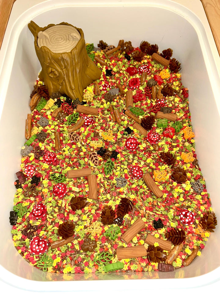 Woodland Critters Sensory Mix | Forest Animals Sensory Filler | Montessori Small World Play | Fox Squirrel Hare Pasta Mix | Nature Play Bin