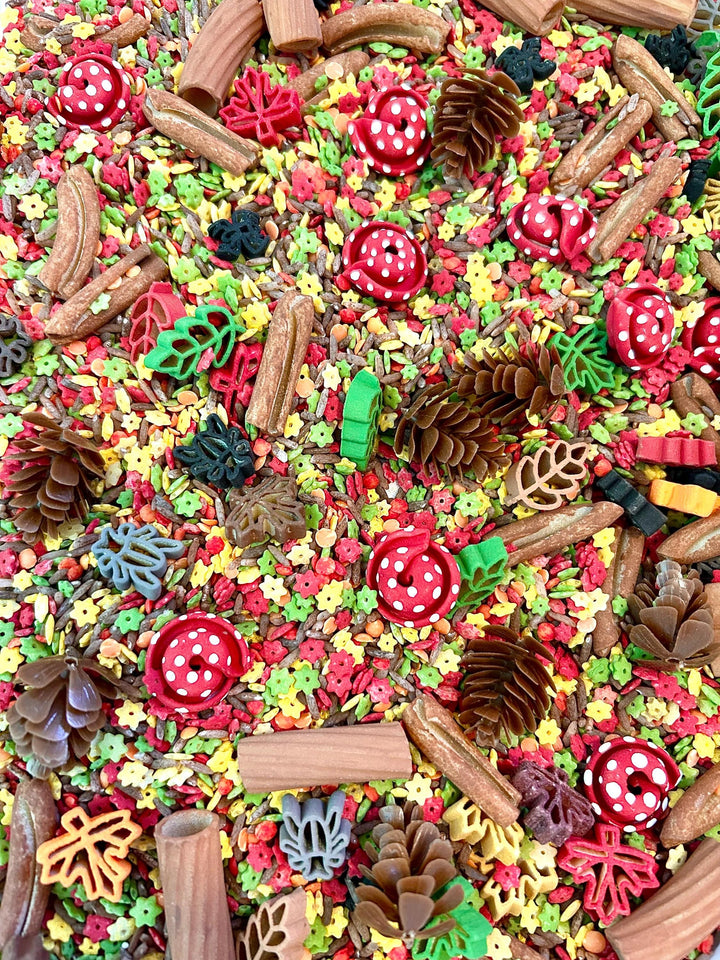Falling Leaves Sensory Filler | Maple Leaf Play Mix | Fall Sensory Bin Filler | Autumn Tray | Montessori Sensory Setup | Hand-Painted Pasta