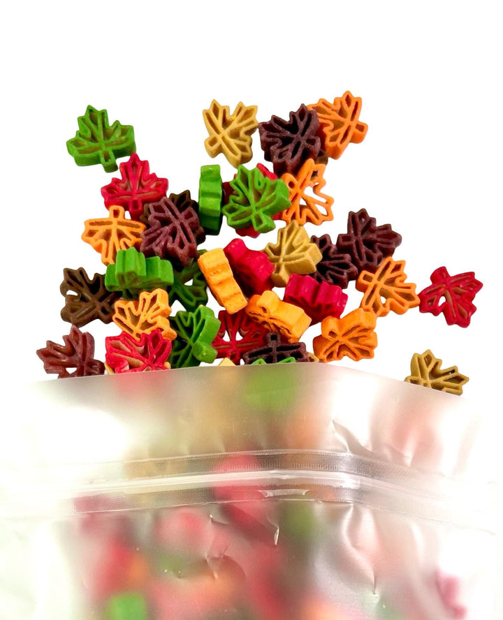 Falling Leaves Sensory Filler | Maple Leaf Play Mix | Fall Sensory Bin Filler | Autumn Tray | Montessori Sensory Setup | Hand-Painted Pasta