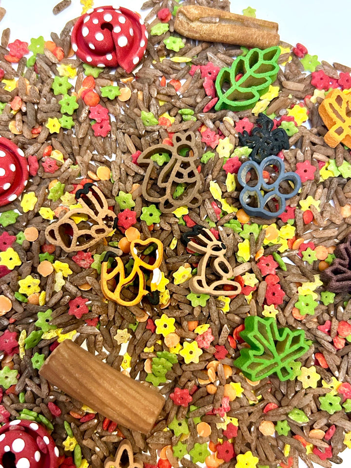 Woodland Critters Sensory Mix | Forest Animals Sensory Filler | Montessori Small World Play | Fox Squirrel Hare Pasta Mix | Nature Play Bin