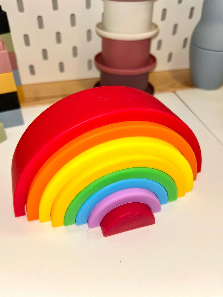 Montessori Silicone Stacking Cups | Baby Sensory & Bath Toy | BPA-Free Silicone Nesting Cups with Holes | Early Learning | Open-Ended Play