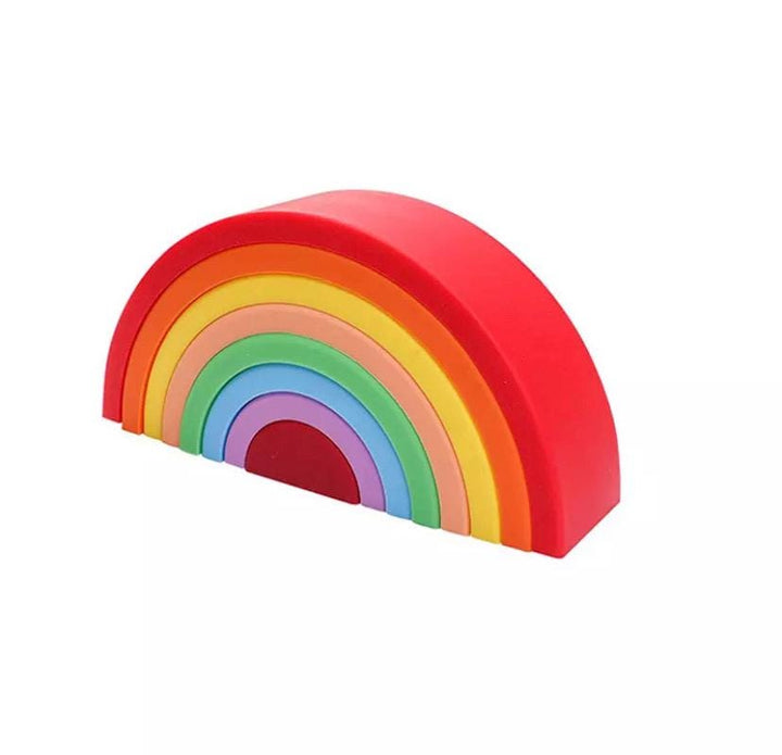 Montessori Puzzle with Silicone Simple Shapes | Toys for Toddlers | Fine Motor Skill Builder | Children Wooden Base + Soft Silicone Pieces