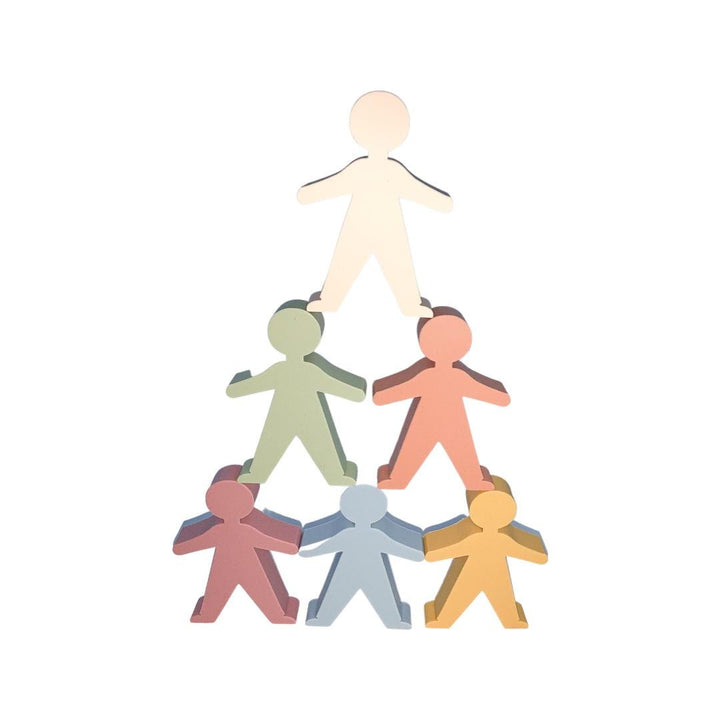 Silicone Stacking People Set of 6 | Soft Baby Toys | Montessori Sensory Fun | BPA-Free Teething Activity | Open-Ended Play for Toddlers