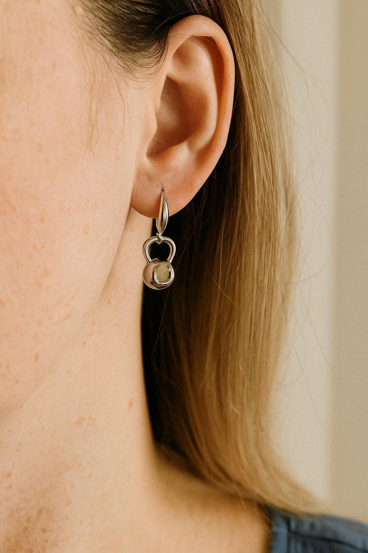 Kettlebell Hook Earrings | Dangling Fitness Jewelry | Gold or Silver | Cute Gym Earrings | Workout Accessory | Weightlifting Trainer