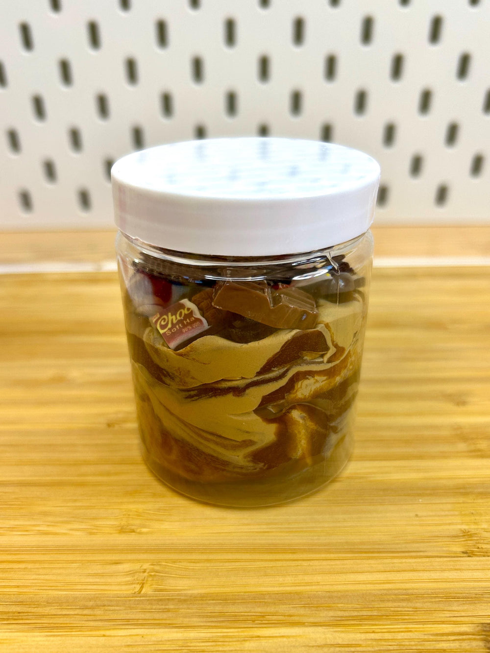 Chocolate Swirl Playdough Jar with Chocolate Charms & Mini Spoon | Fun Sensory Play Dough | Pretend Dessert Play | Ice Cream Parlour Play