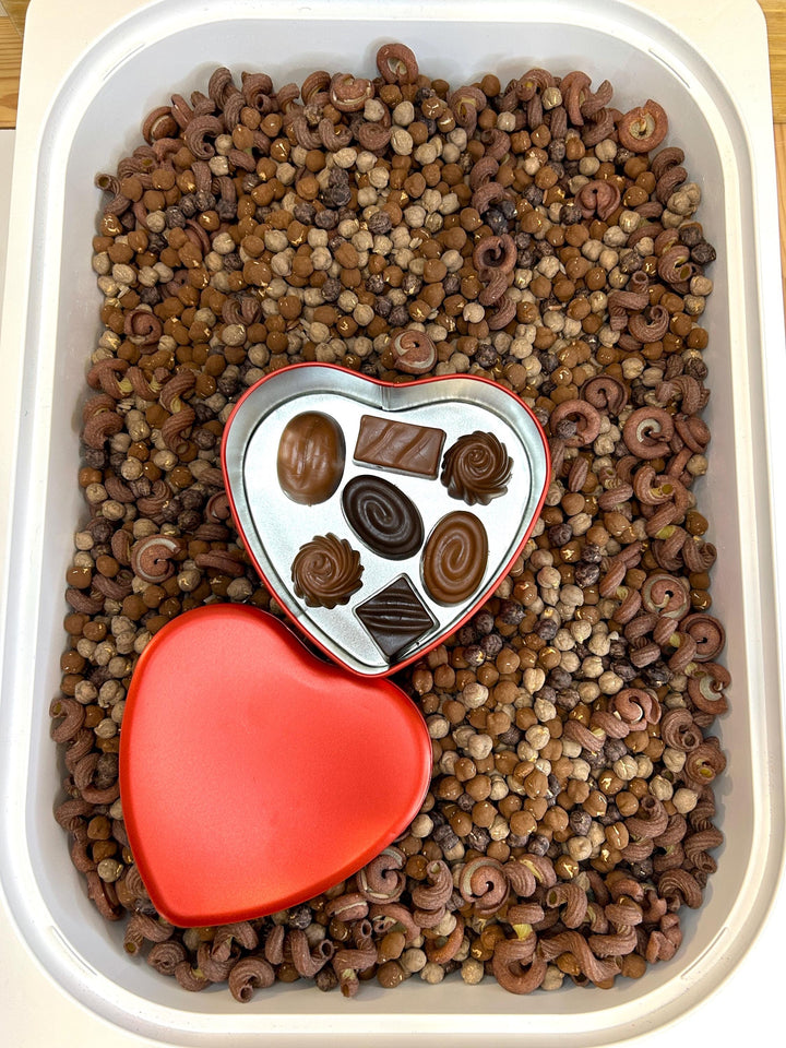 Chocolate Kisses Sensory Filler Mix | Cocoa Brown Sensory Bin | Valentine Inspired Loose Parts | Open-Ended Play | Interactive Day Care