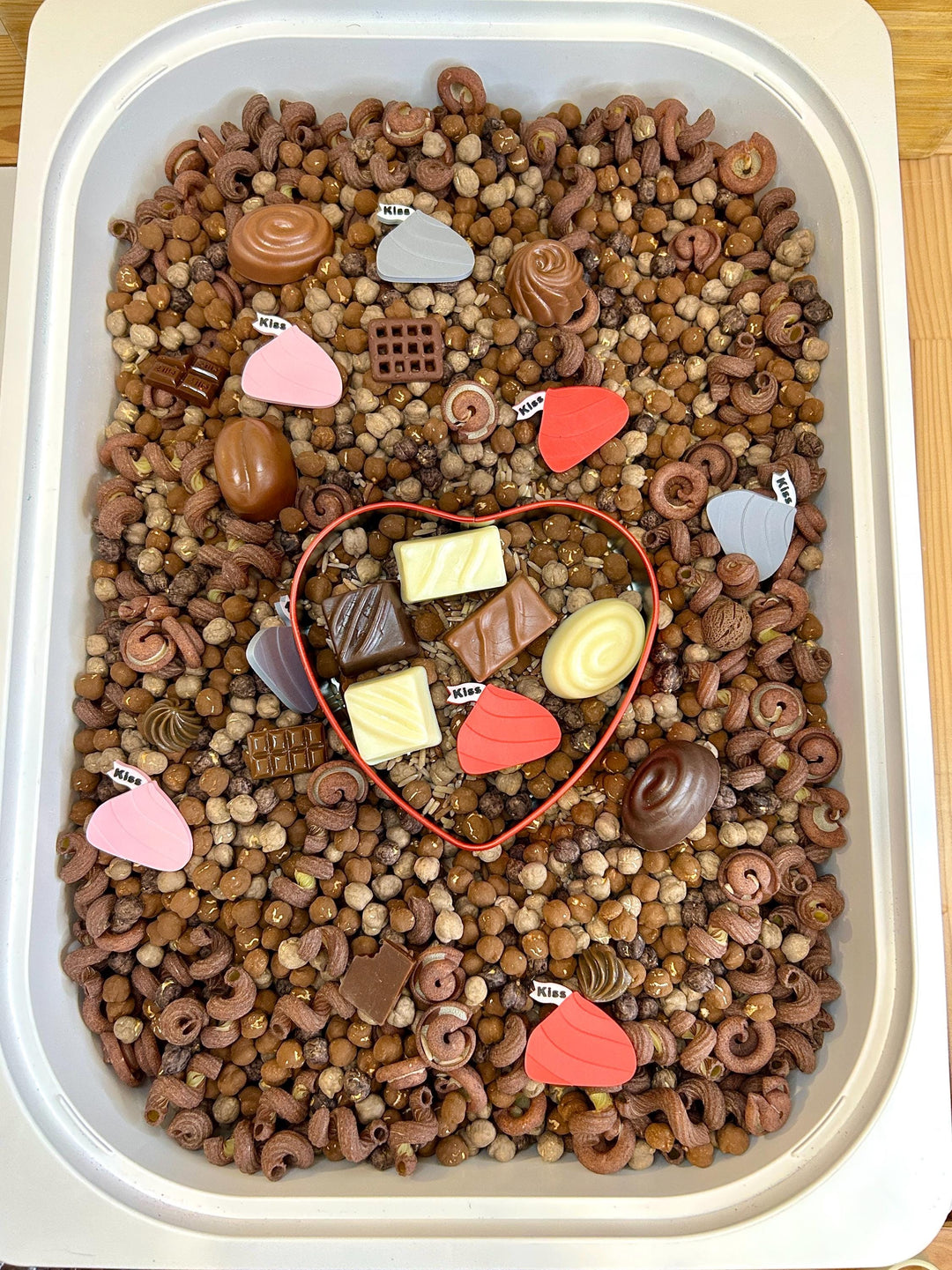 Chocolate Kisses Sensory Filler Mix | Cocoa Brown Sensory Bin | Valentine Inspired Loose Parts | Open-Ended Play | Interactive Day Care