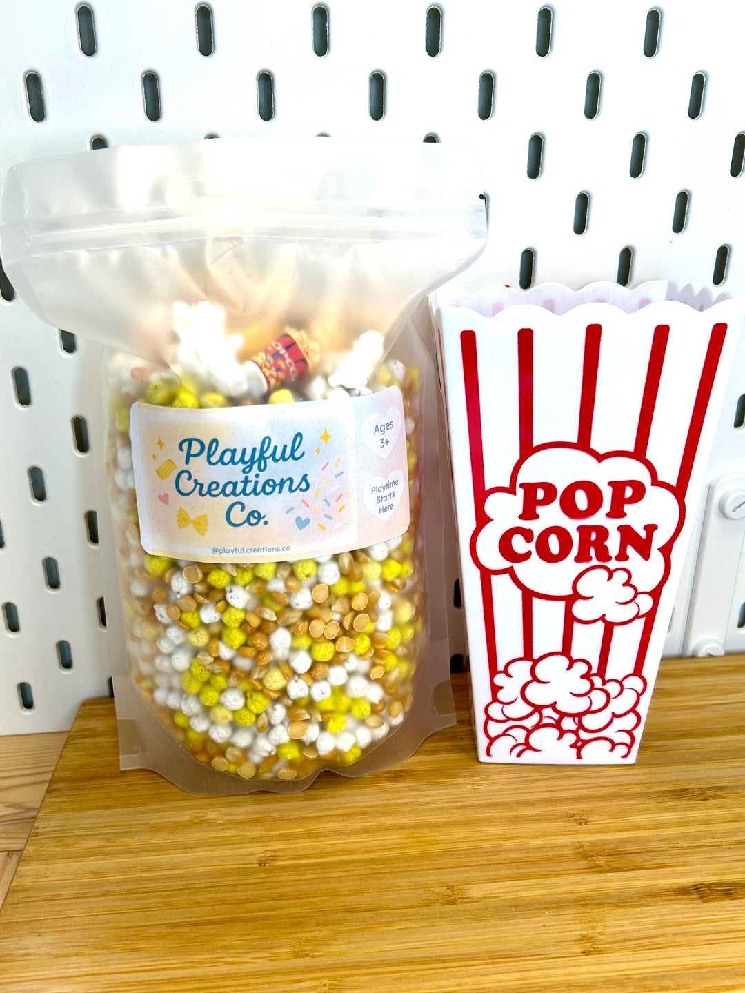 Popcorn Sensory Filler Mix | Movie Night Sensory Bin | Realistic Popcorn Loose Parts | Scooping & Pouring Play | Carnival Play | Circus Fun
