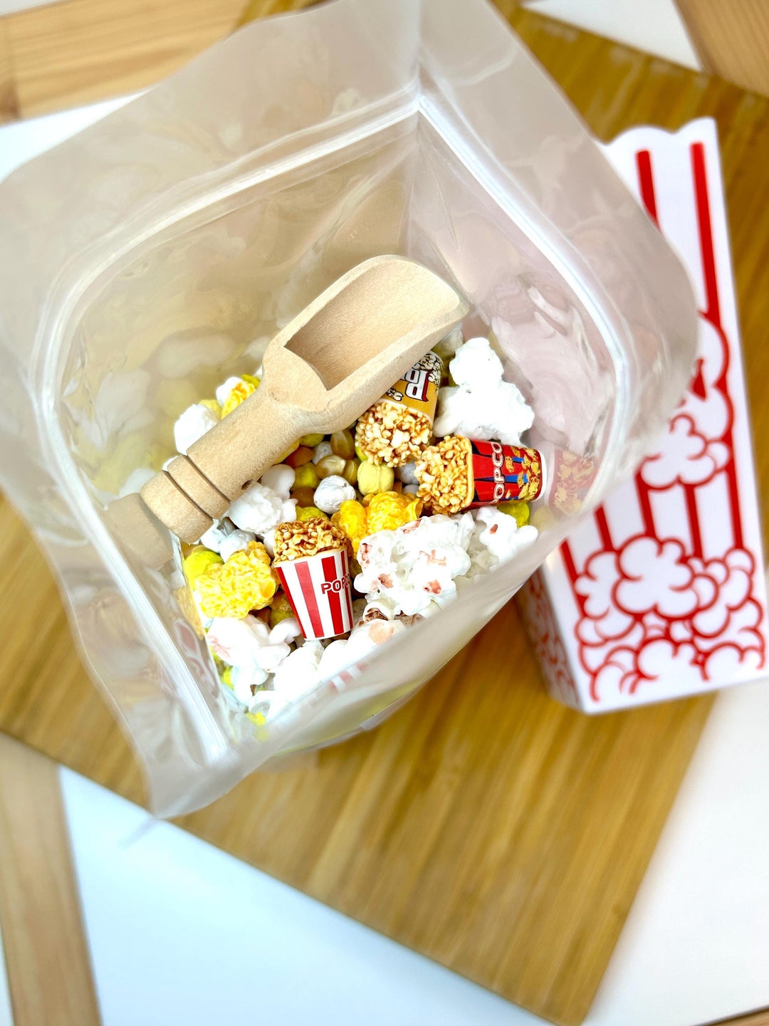 Popcorn Sensory Filler Mix | Movie Night Sensory Bin | Realistic Popcorn Loose Parts | Scooping & Pouring Play | Carnival Play | Circus Fun