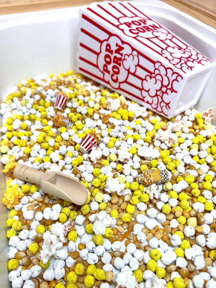 Popcorn Sensory Filler Mix | Movie Night Sensory Bin | Realistic Popcorn Loose Parts | Scooping & Pouring Play | Carnival Play | Circus Fun
