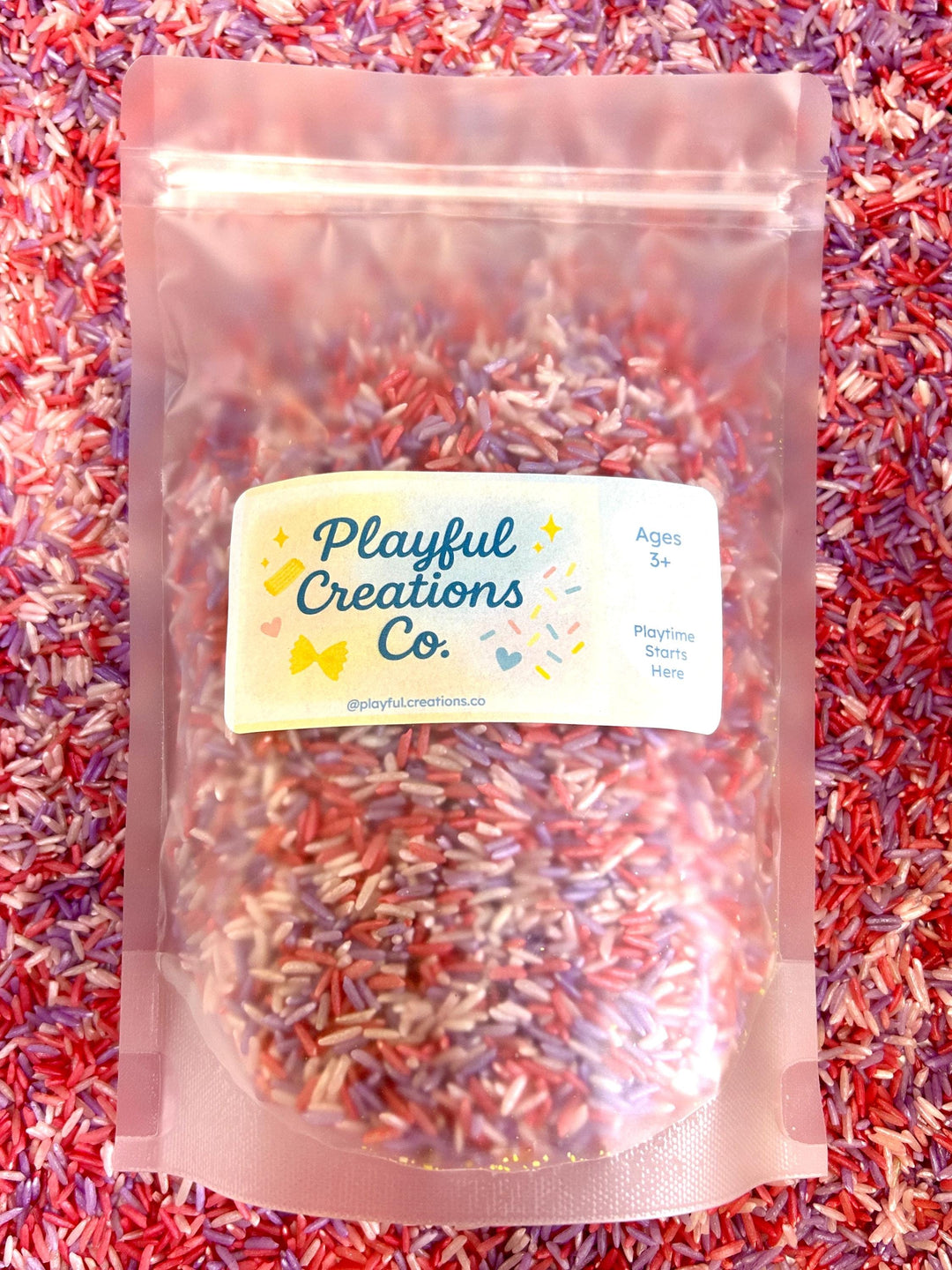 Metallic Pink Purple Red Sensory Rice | Valentine Sensory Filler | Girly Sensory Bin Base | Open-Ended Sensory Play | Unicorn Sensory Mix