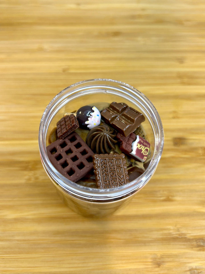 Chocolate Swirl Playdough Kit | Valentine Playdough | Chocolate Resin Charms | Sensory Play | 8oz Playdough Jar