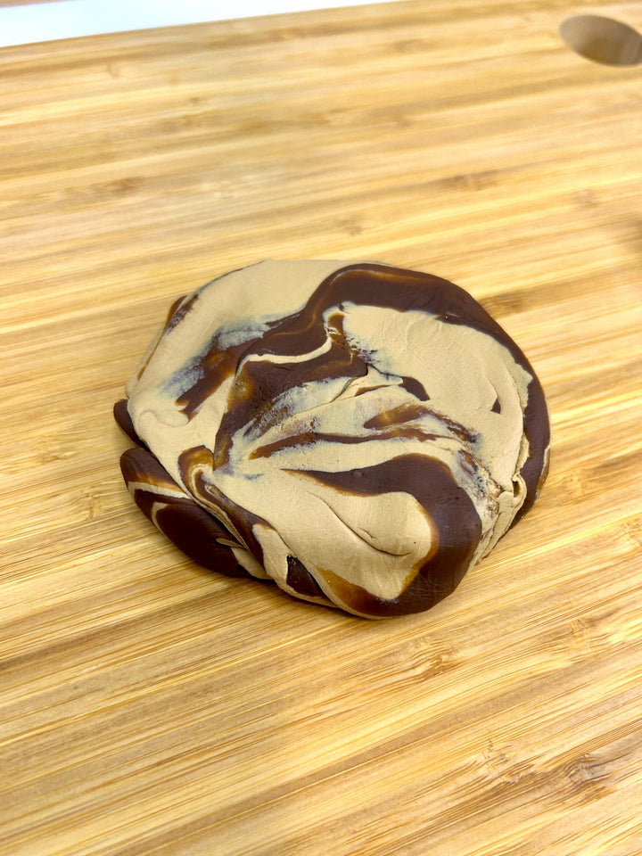 Chocolate Swirl Playdough Jar with Chocolate Charms & Mini Spoon | Fun Sensory Play Dough | Pretend Dessert Play | Ice Cream Parlour Play