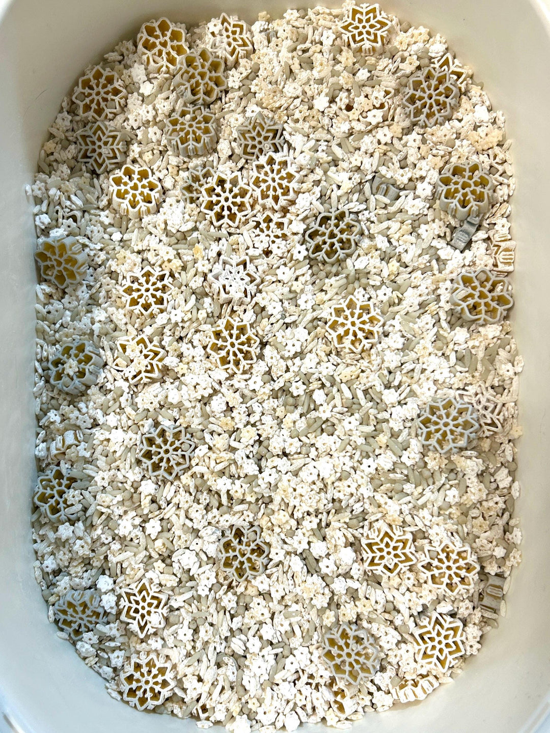 Snowflake & Penguin Sensory Bin | Winter Sensory Filler Mix | Arctic Sensory Play | Faux Ice Cubes | Montessori Play | Handpainted Pasta