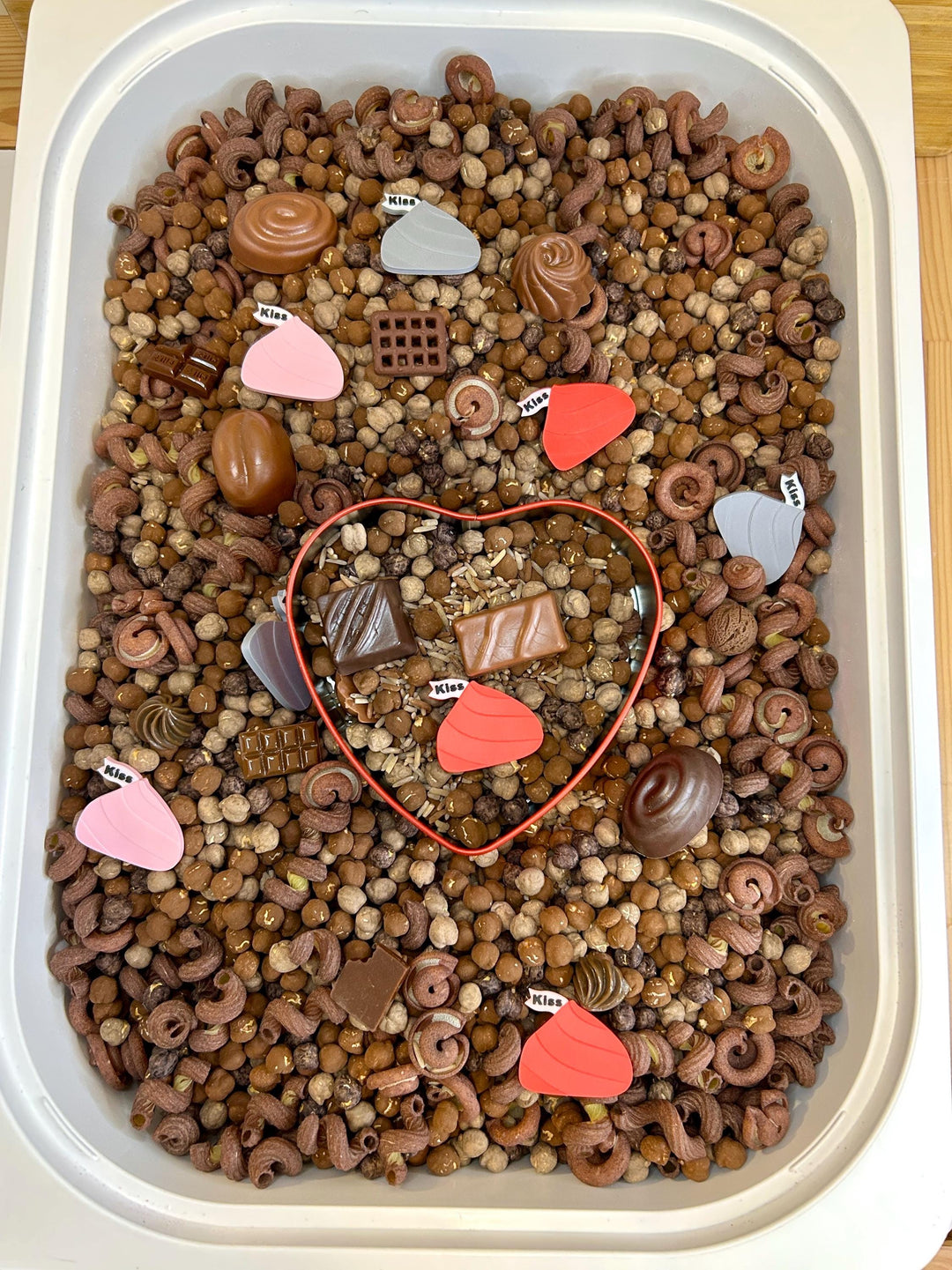 Chocolate Kisses Sensory Filler Mix | Cocoa Brown Sensory Bin | Valentine Inspired Loose Parts | Open-Ended Play | Interactive Day Care